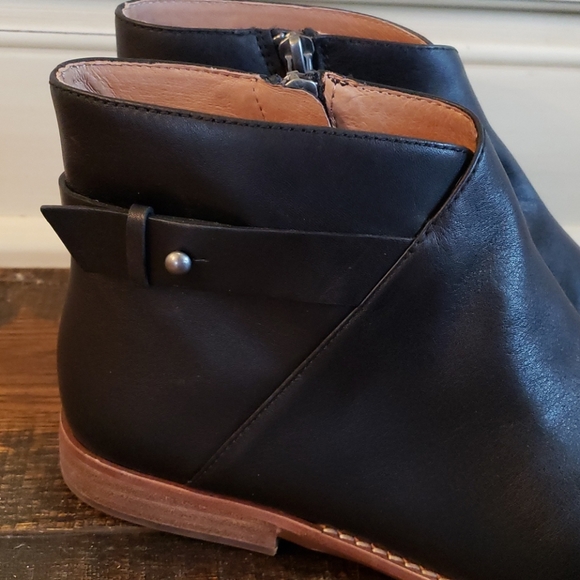Madewell Kelci Flat boot ankle leather black aa191 - Picture 2 of 4